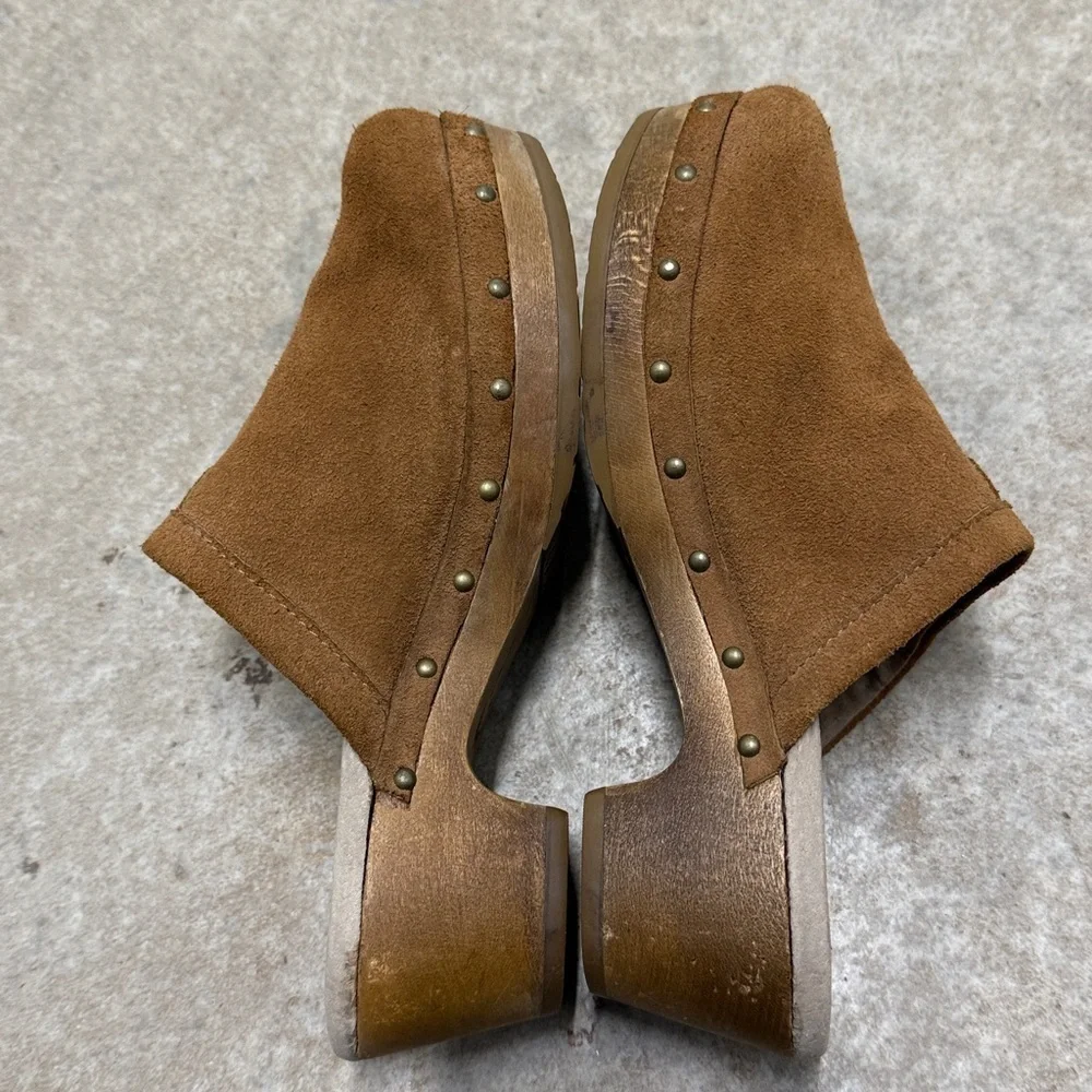UGG Australia Girls Evie 3284 Chestnut Suede Shearling Clogs – Size 2 (3)